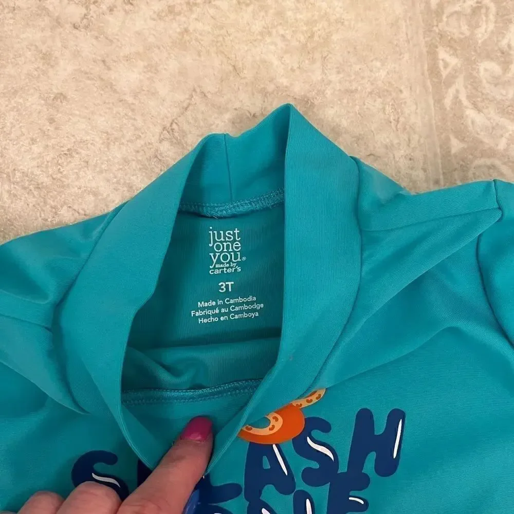 Boys Just For You by Carters Splash Zone Short Sleeve Swim Top 3T